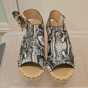 Catherine Malandrino Black and White Espadrille Wedge